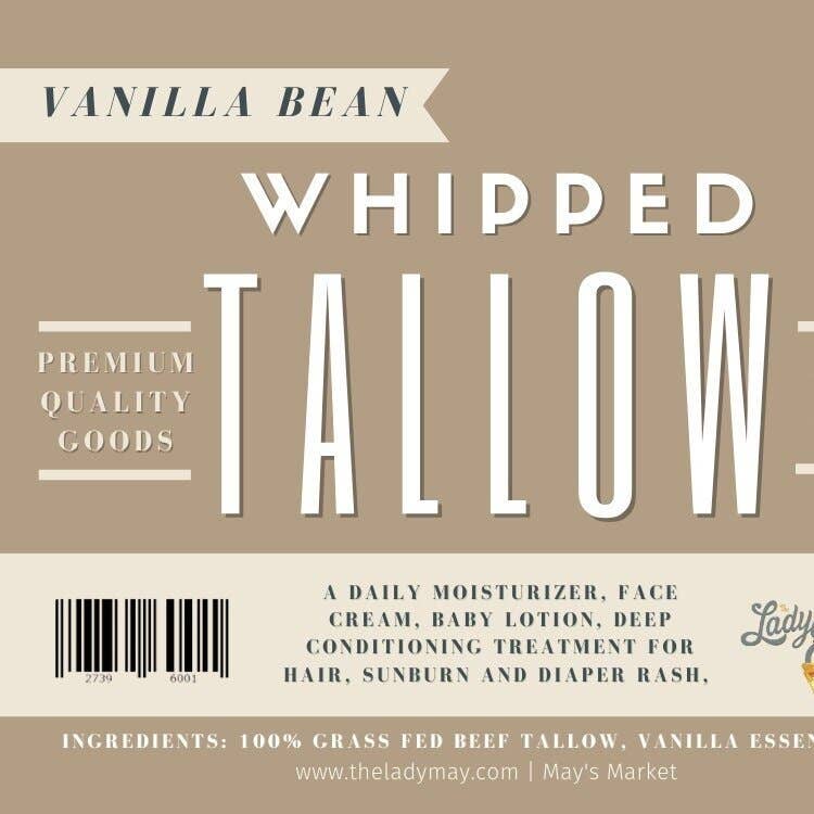 Vanilla Whipped Tallow Moisturizer | 100% Natural Skincare: 9oz