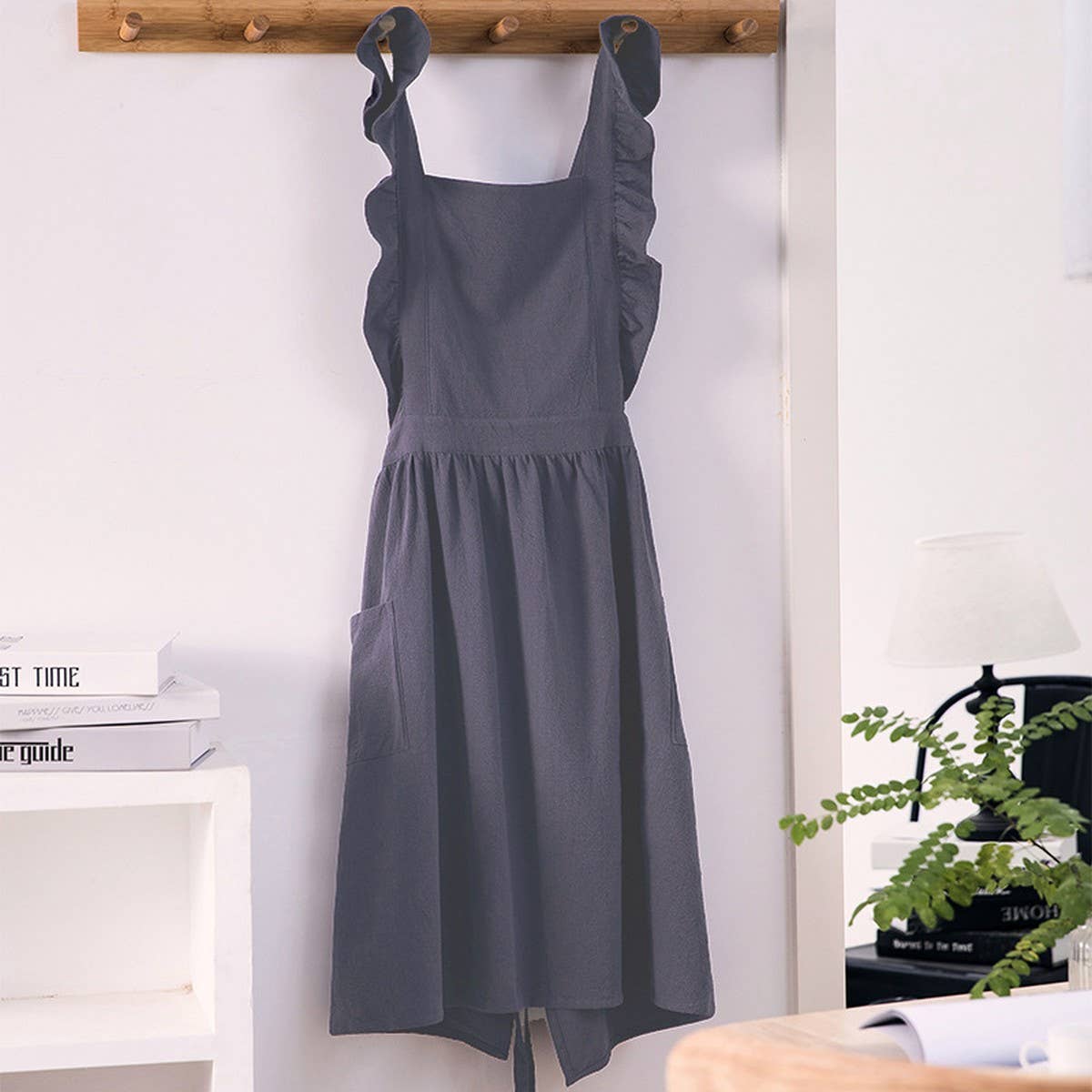 Cotton Ruffle Kitchen Apron