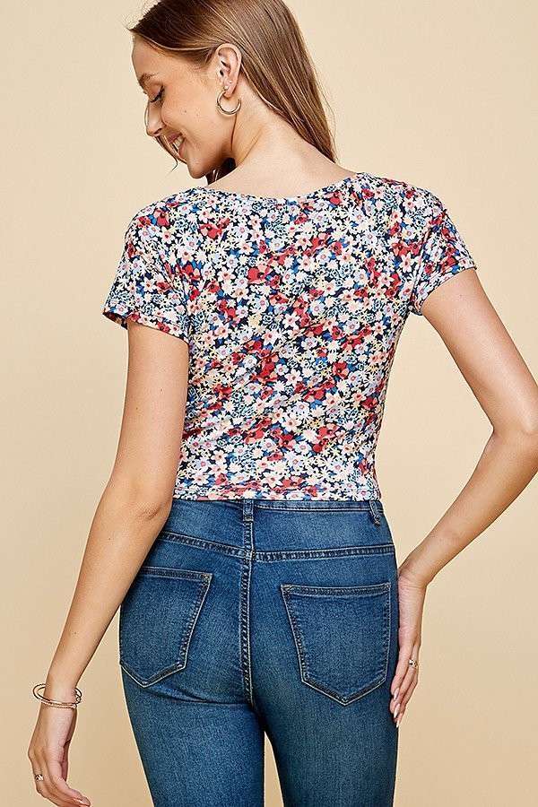 Floral Semi-Crop Tee