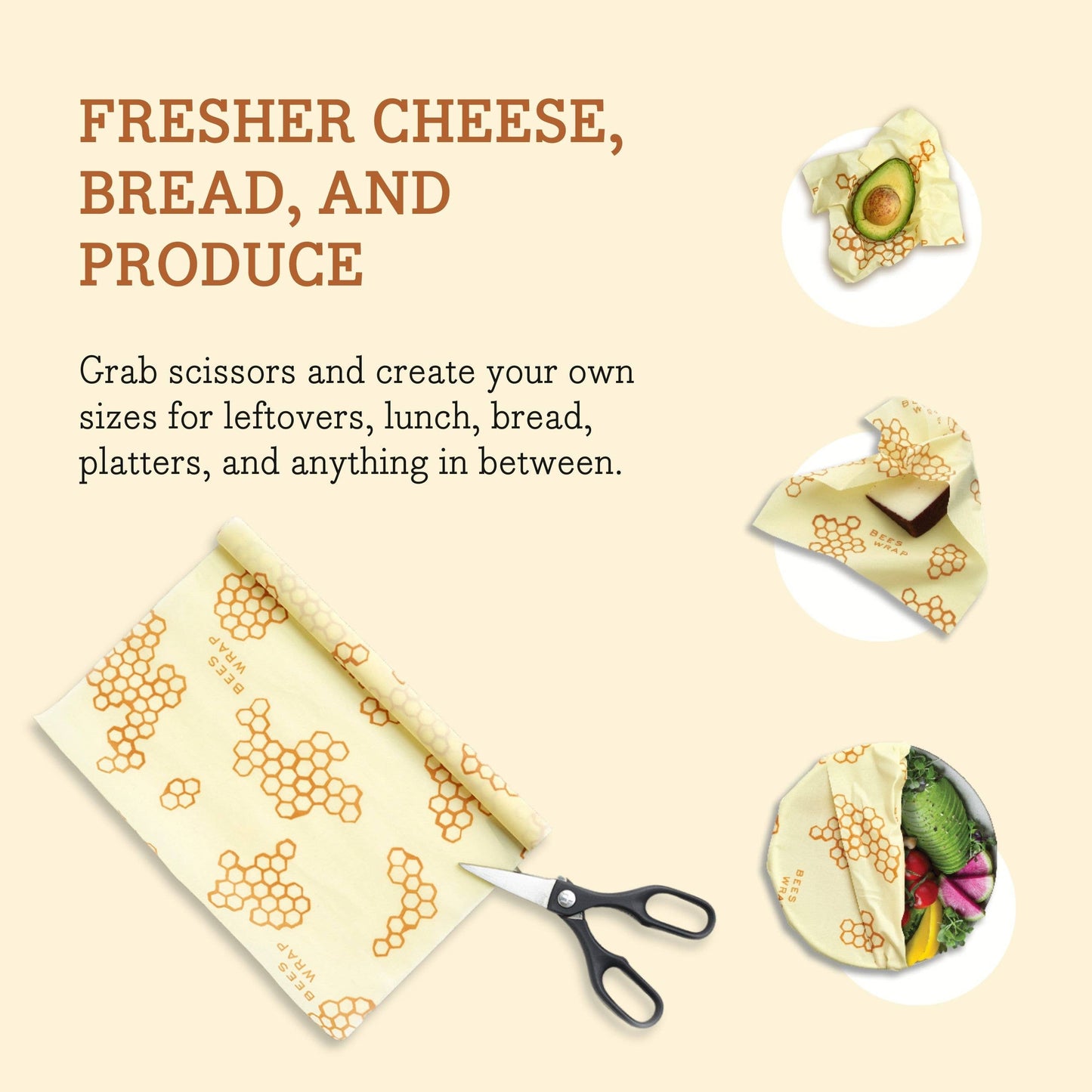 Bee's Wrap Roll - Honeycomb
