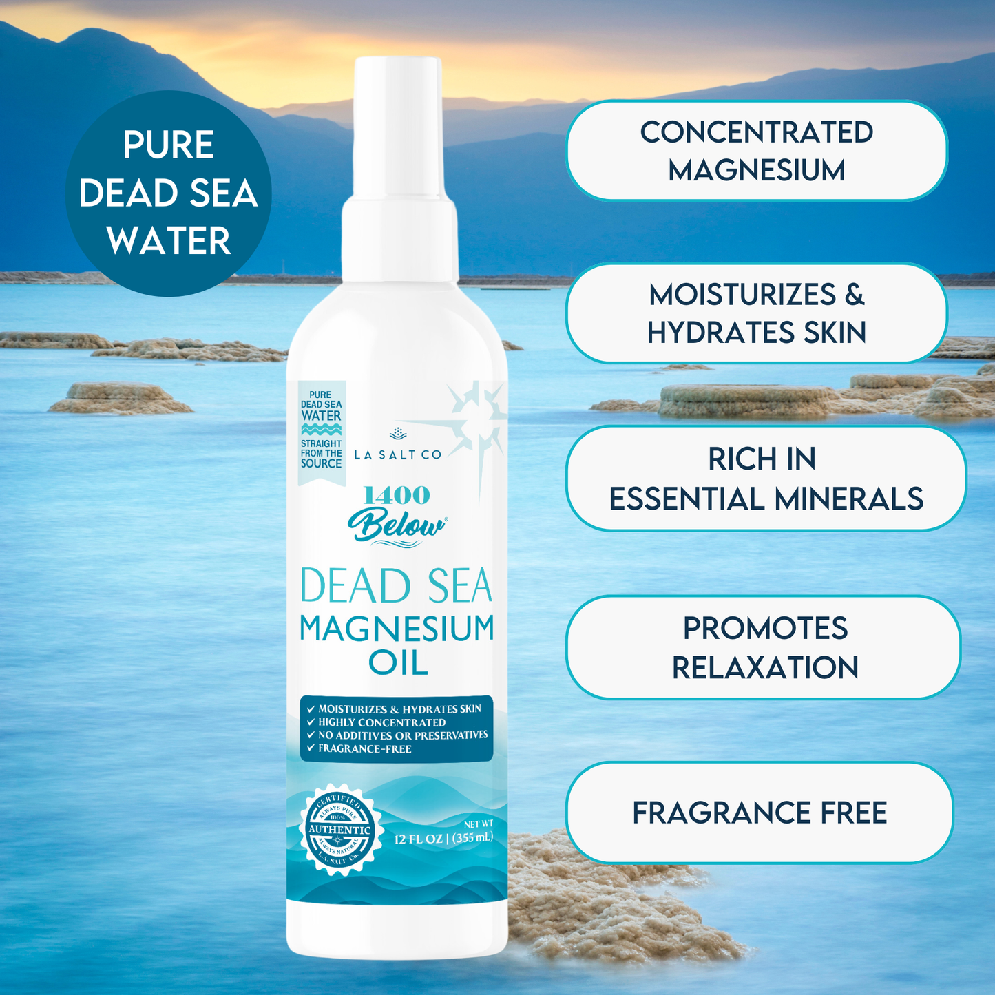 1400 Below® Dead Sea Magnesium Oil: 12 FL OZ