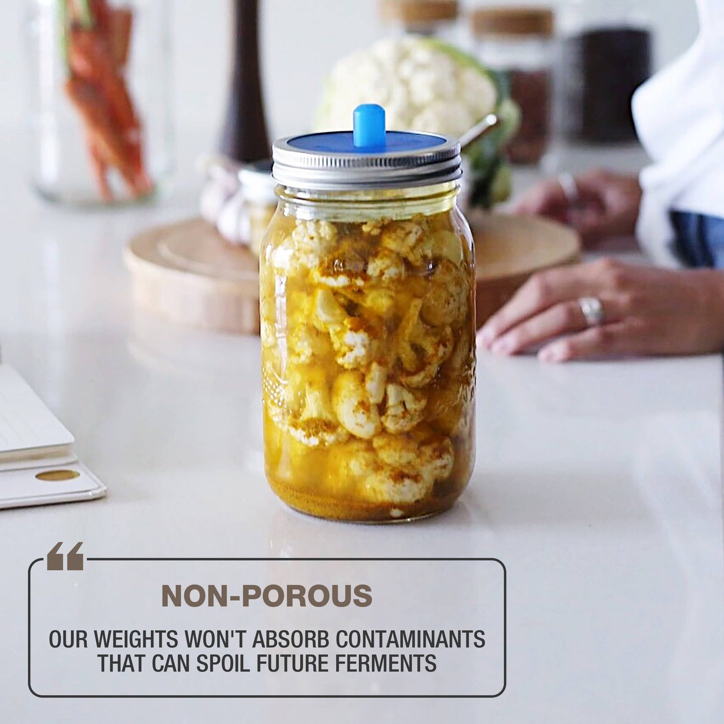Pickle Pebble Glass Fermentation Weights: Wide Mouth