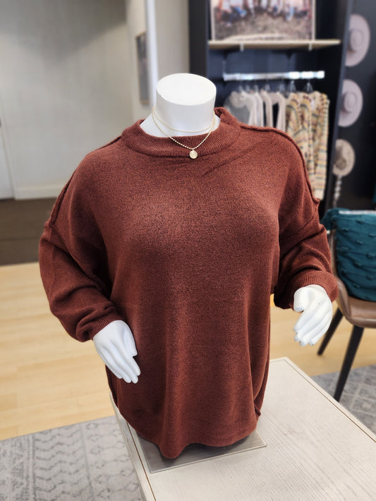 Curvy Rust Sweater