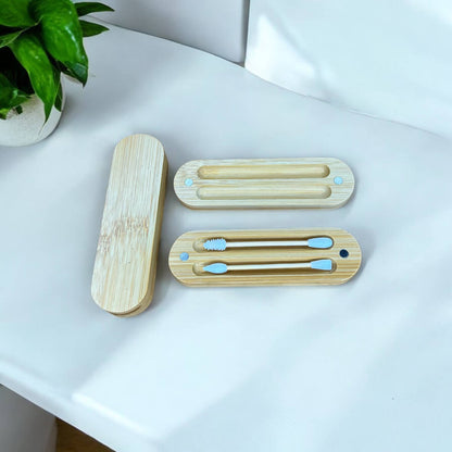 Reusable Bamboo Ear Buds in Case | Camping Bestseller