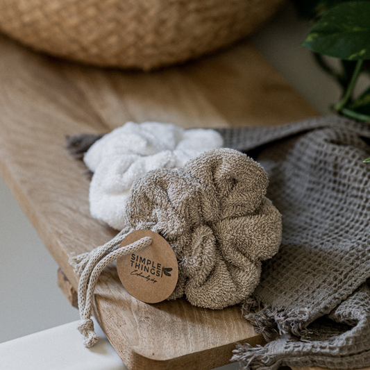 Cotton sponge shower flower