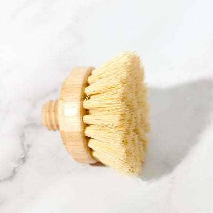 Replacement Head for Bamboo Dish Scrubbing Brush: Softer (Sisal Bristles)
