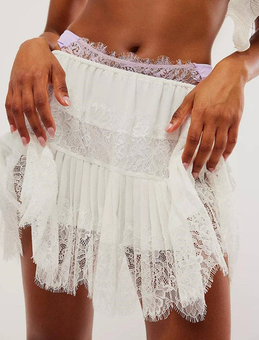 Layered Lace Mini Skirt