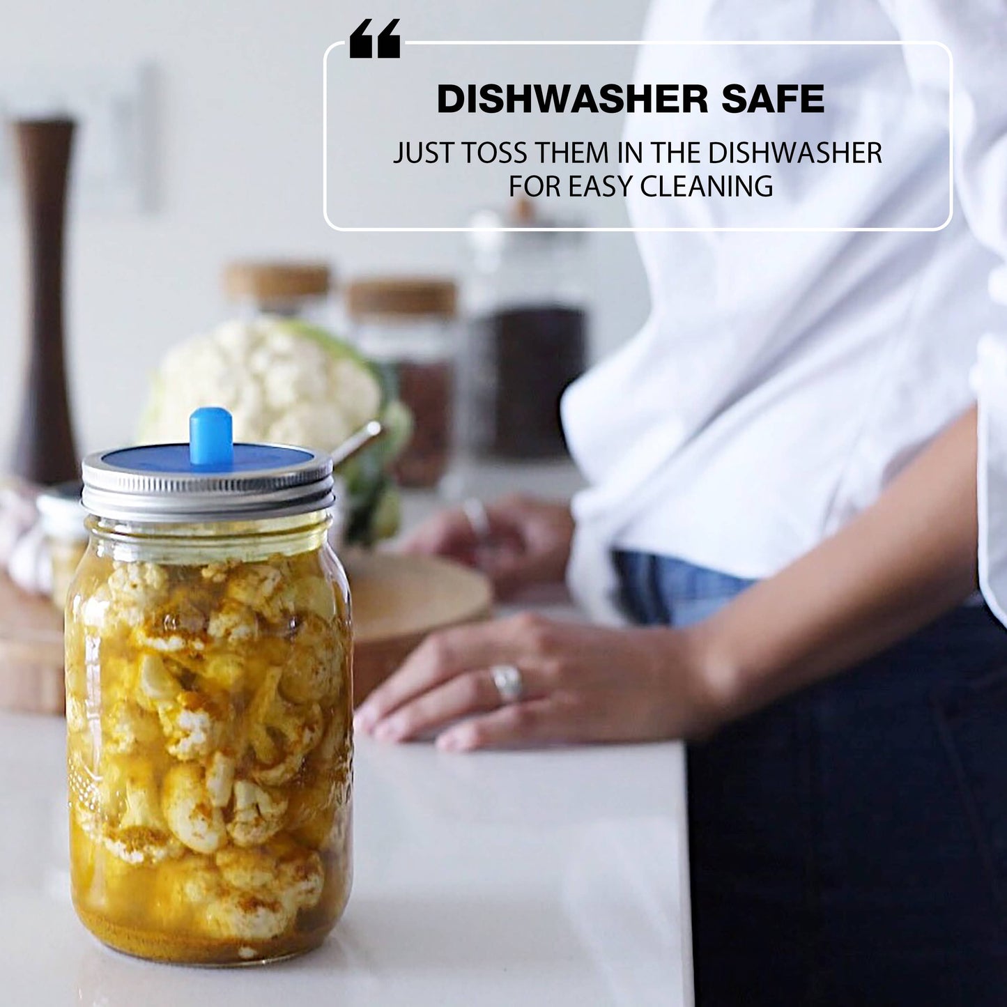 Pickle Pipe Fermentation Airlocks for Mason Jars: Wide Mouth